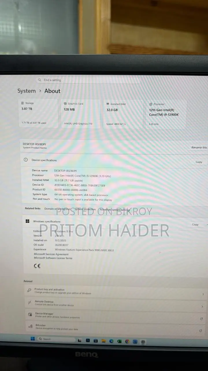 Desktop Computer 64GB Intel SSD 256GB