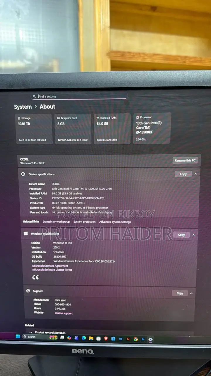 Desktop Computer 64GB Intel SSD 256GB