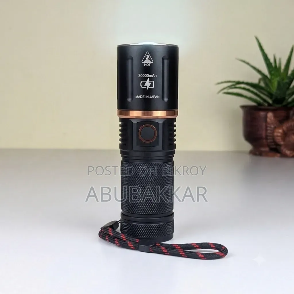 Rechargeable LED Flashlight with Telescopic Zoom and Power Bank Function