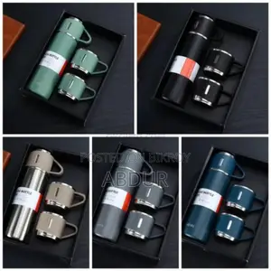 Vacuum Flask Hot Water Bottle With 3 Steel Cups Combo - 500ml