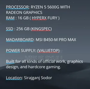 Desktop Computer MSI model 16GB AMD Ryzen 5 SSD 256GB