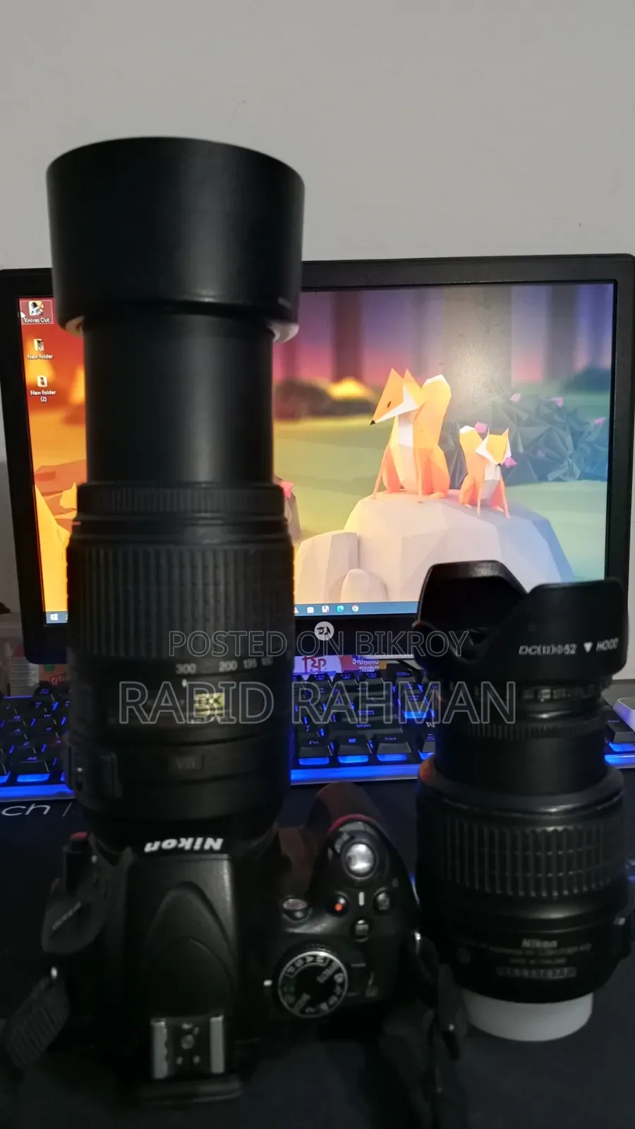 Nikon D100 With 18-55mm Lens, 55-300 Lens and Sb 700 Flash Light