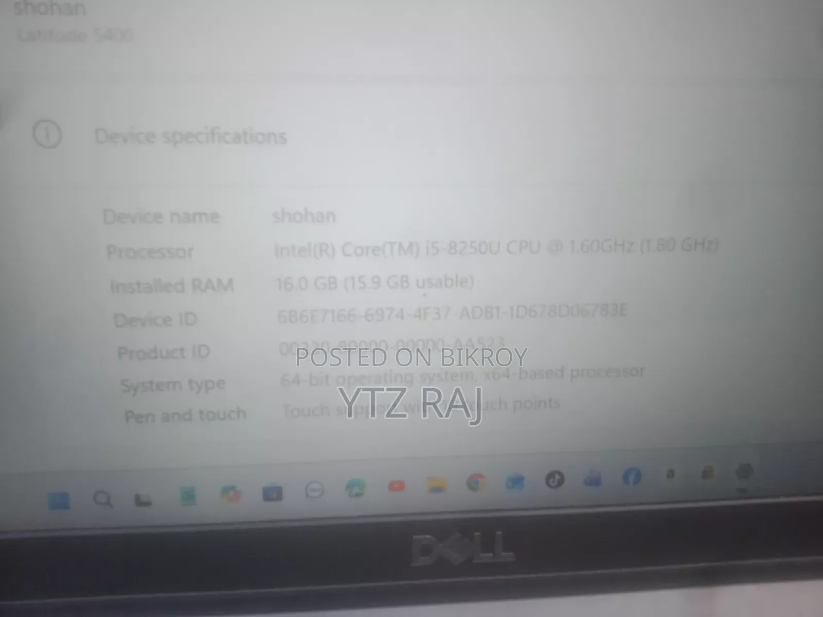 Laptop Dell Latitude 5400 16GB Intel Core I5 eMMC 128GB