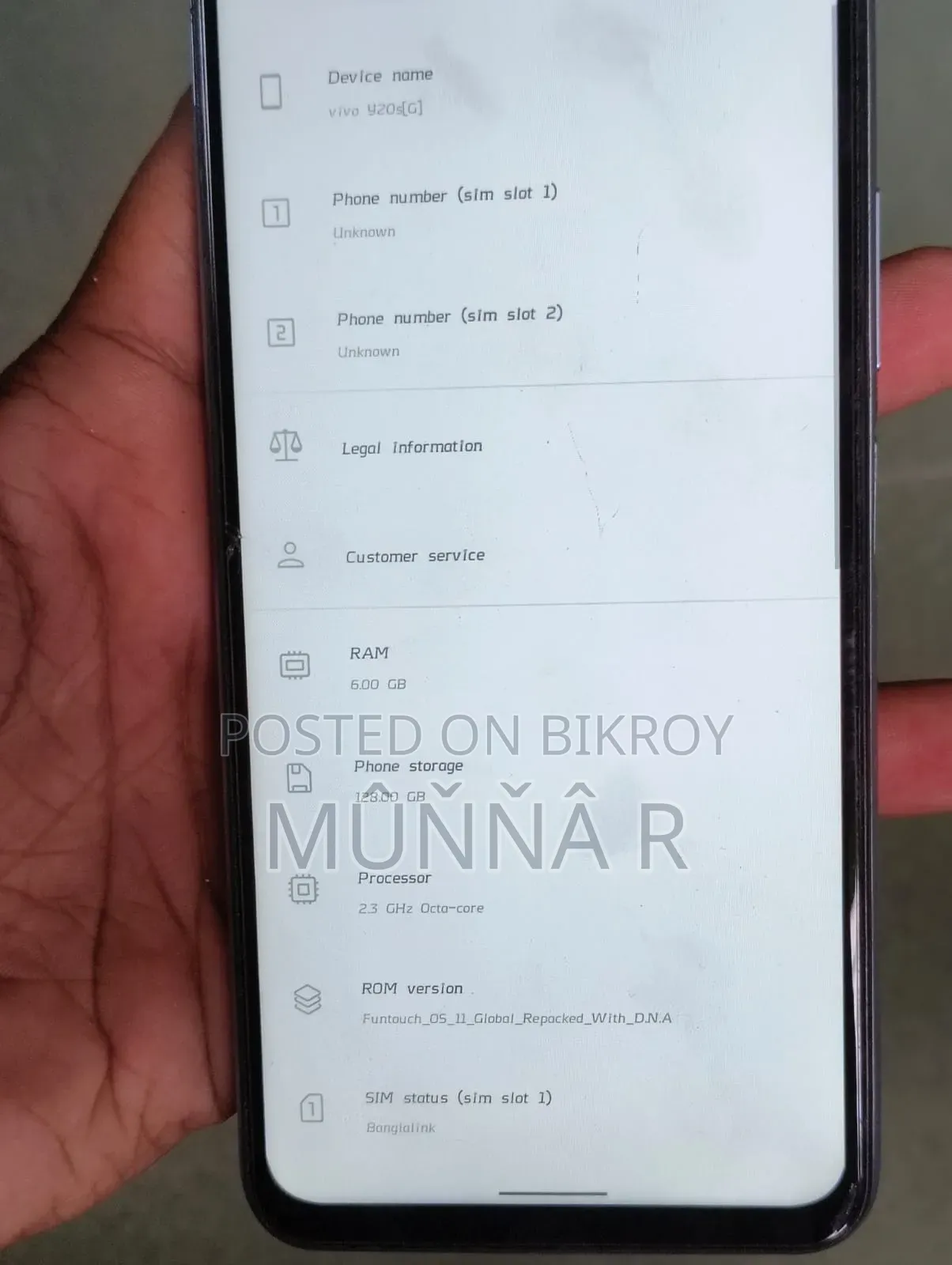 Vivo Y20S 128 GB Blue