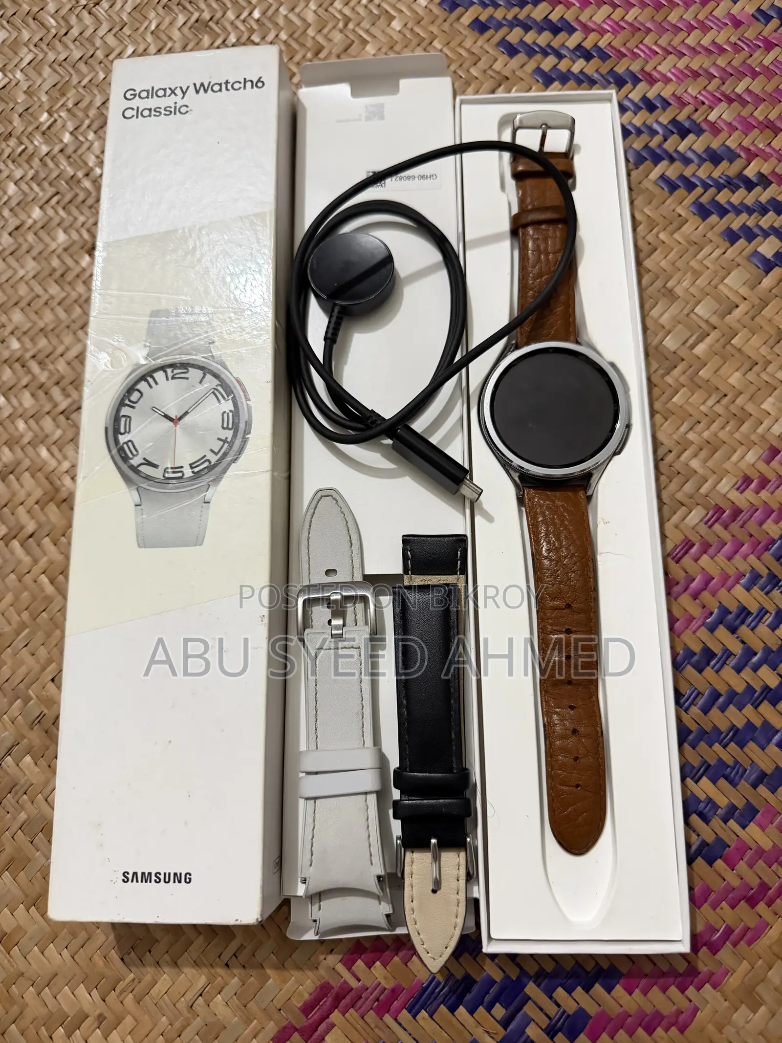 Samsung Galaxy Watch6 Classic (Silver) With Box Extra Straps