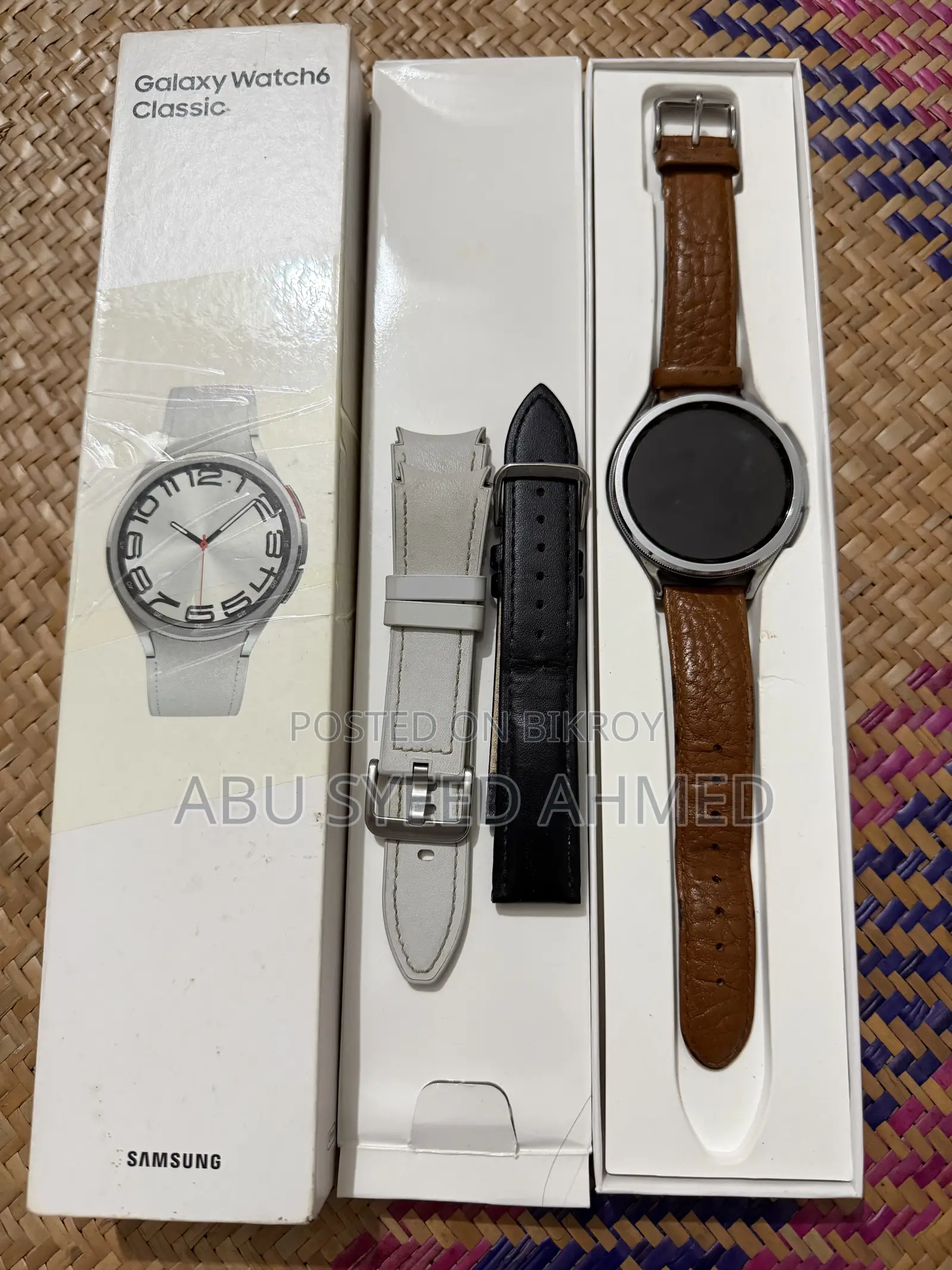 Samsung Galaxy Watch6 Classic (Silver) With Box Extra Straps