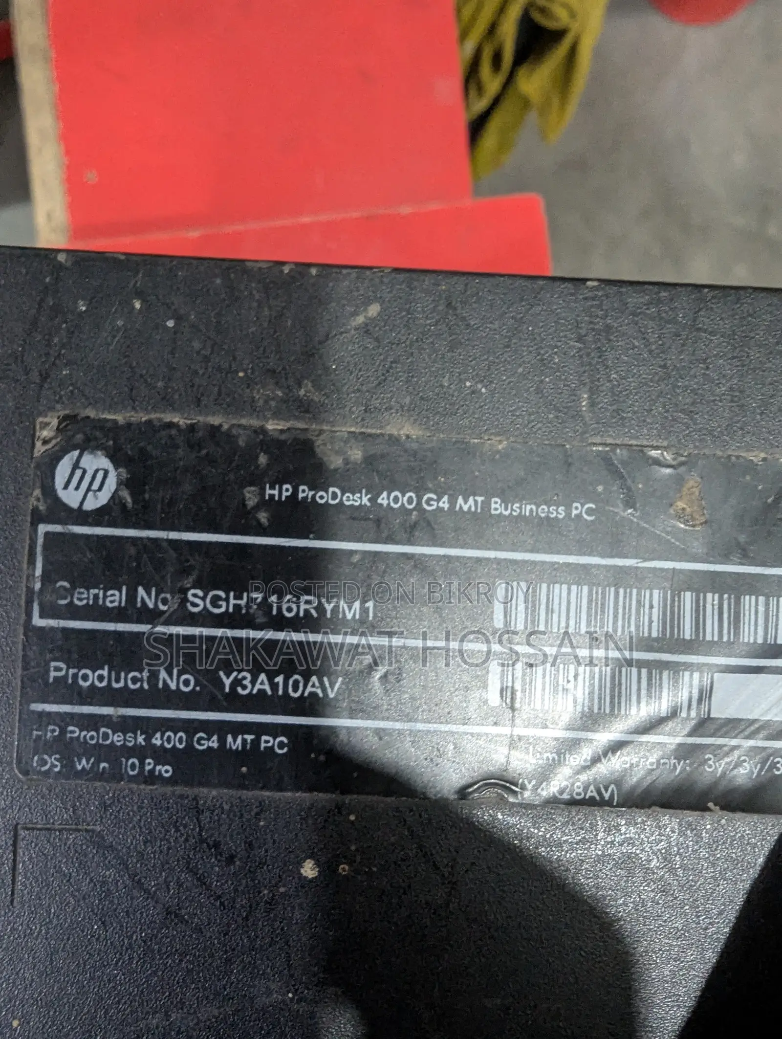 Desktop Computer HP ProDesk 400 G4 8GB Intel Core I5 SSD 256GB