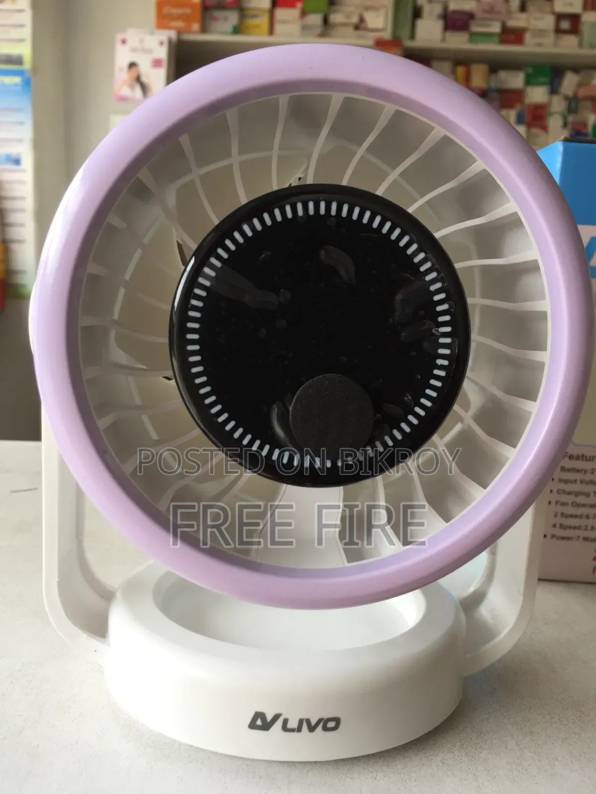 Livo High Speed-Turbo Rechargeable Fan (Model: Lv-2601)