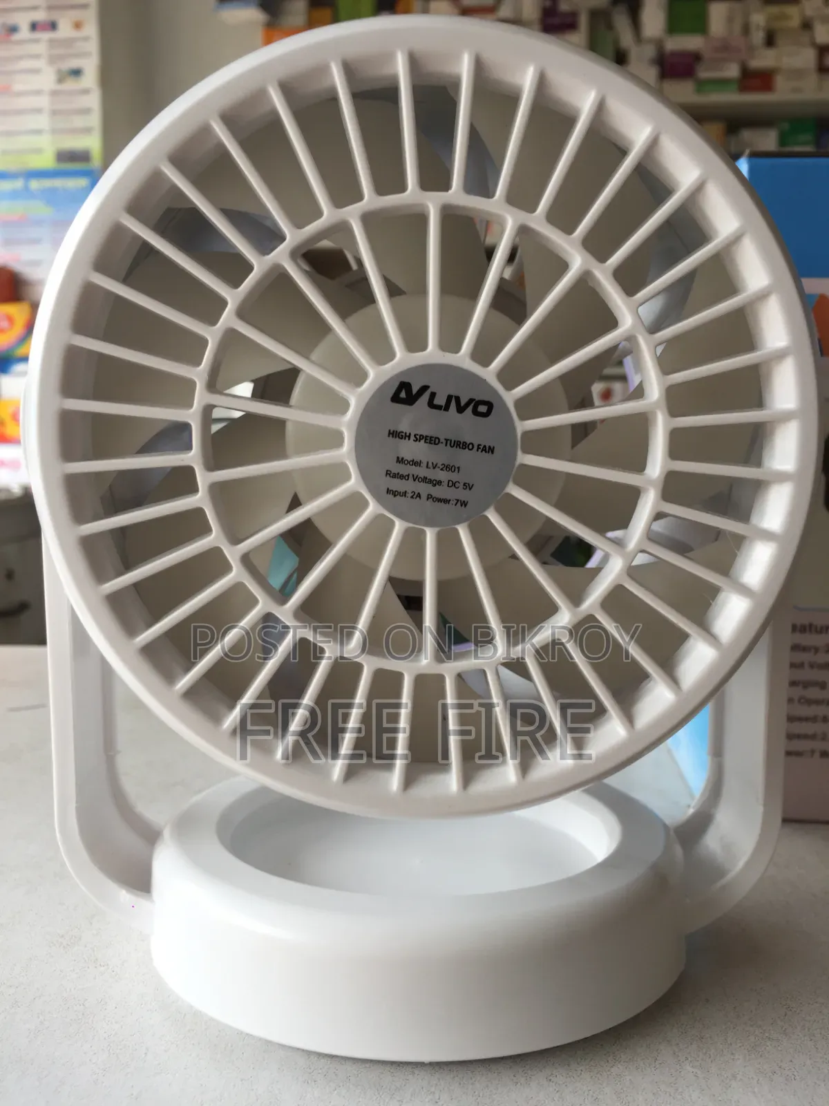 Livo High Speed-Turbo Rechargeable Fan (Model: Lv-2601)