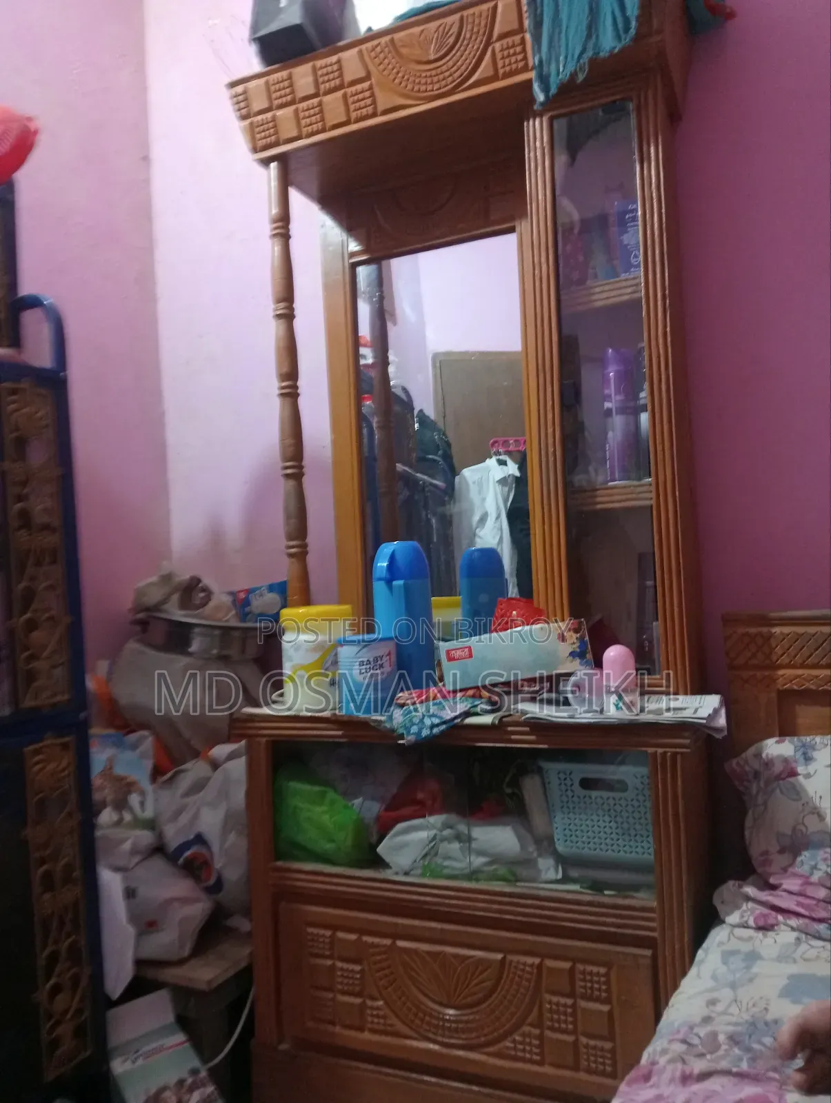 ফ্রেশ কড়াই কাঠের ড্রেসিং টেবিল