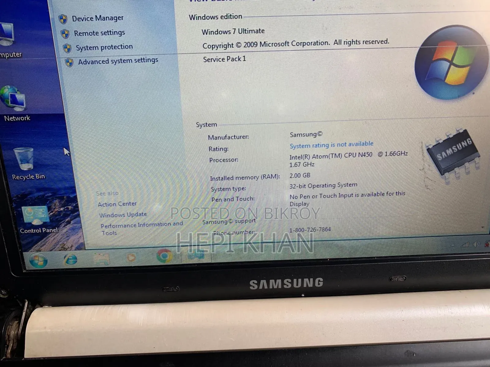 Laptop Samsung Ativ Book 9 Lite 2GB Intel Atom HDD 256GB