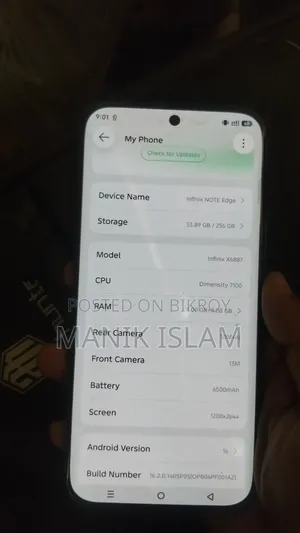 Infinix Note Edge 256 GB Gray