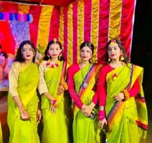 গ্রামীণ চেক গায়েঁ হলুদ শাড়ি - টাঙ্গাইল রংধনু শাড়ি