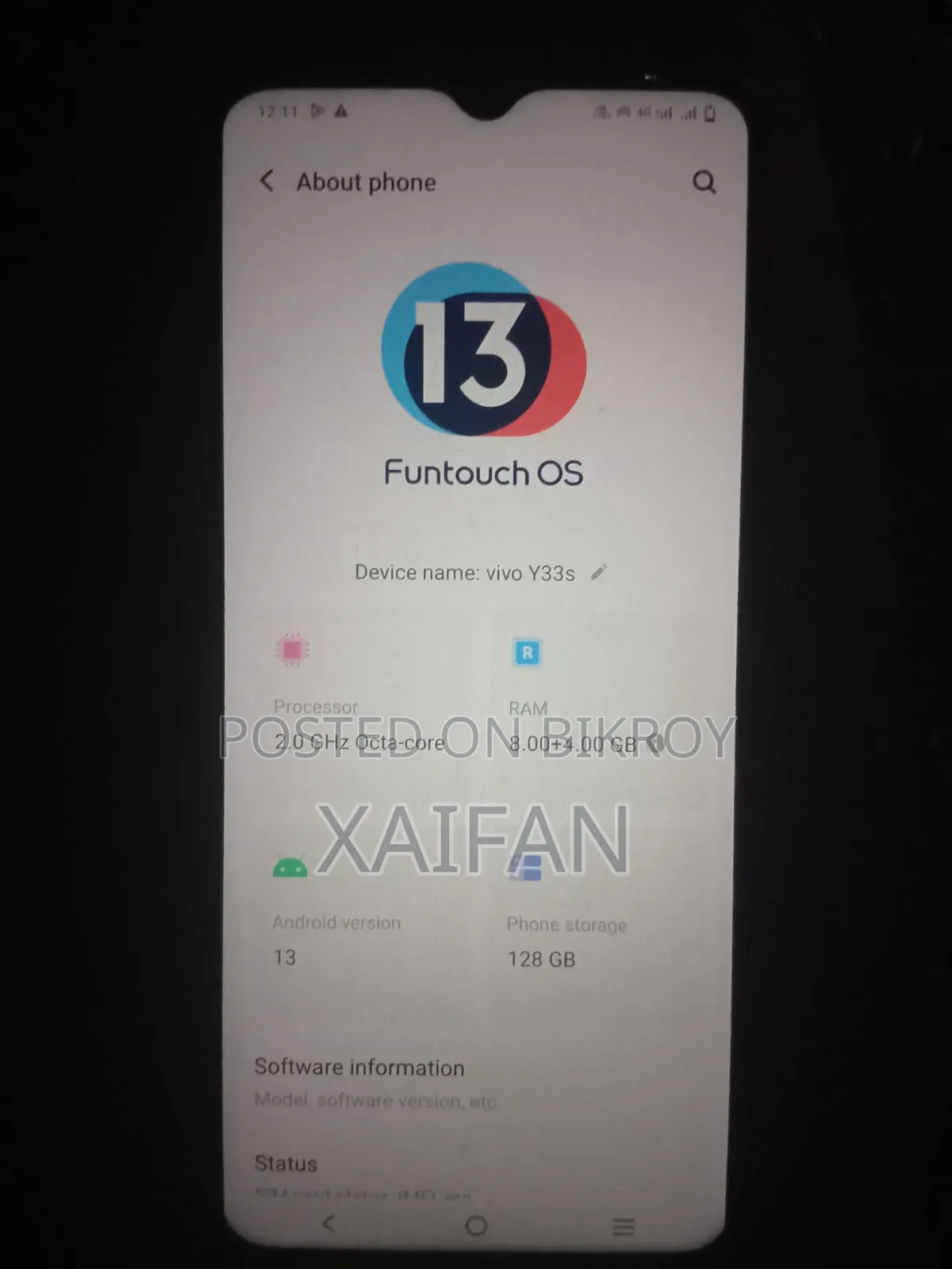 Vivo Y33s 128 GB Black