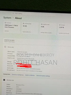 Desktop Computer Asus 32GB AMD Ryzen 7 HDD+SSD 2T