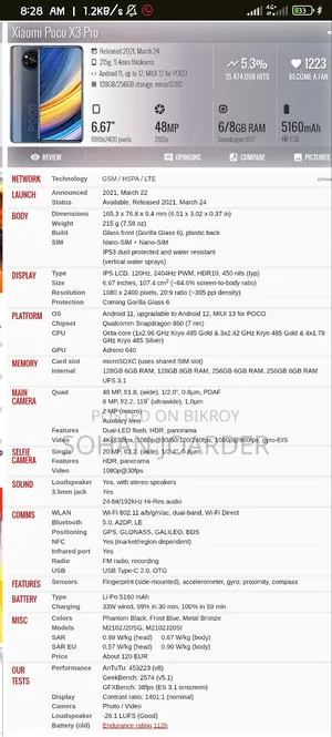 Xiaomi Poco X3 Pro 256 GB Blue