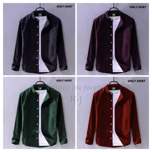 Premium Ban Collar Oxford Cotton Full Sleeve Shirt ৳550