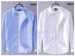 Premium Ban Collar Oxford Cotton Full Sleeve Shirt ৳550