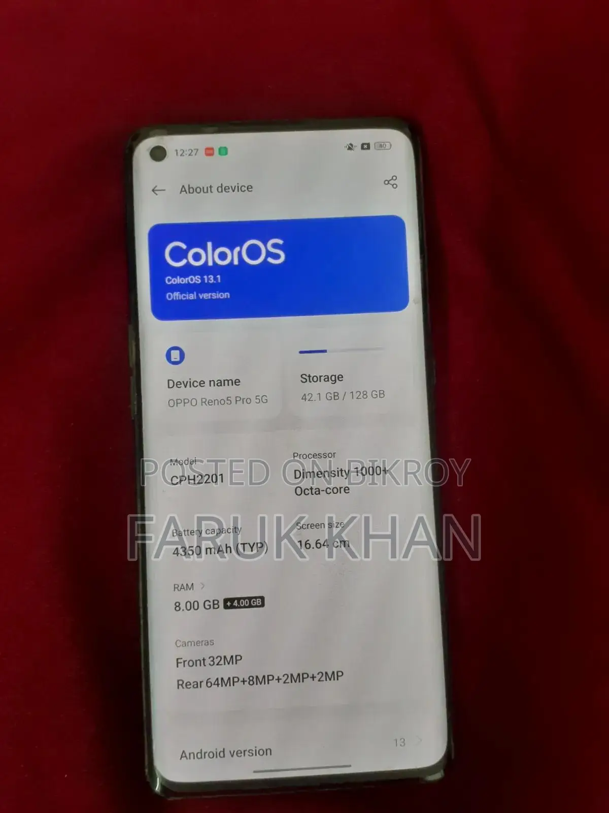 Oppo Reno5 Pro 5G 128 GB Black