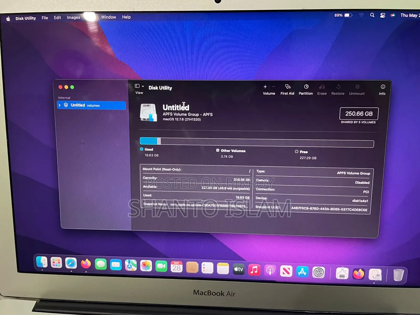 Laptop Apple MacBook Air 2015 8GB Intel Core I5 SSD 256GB