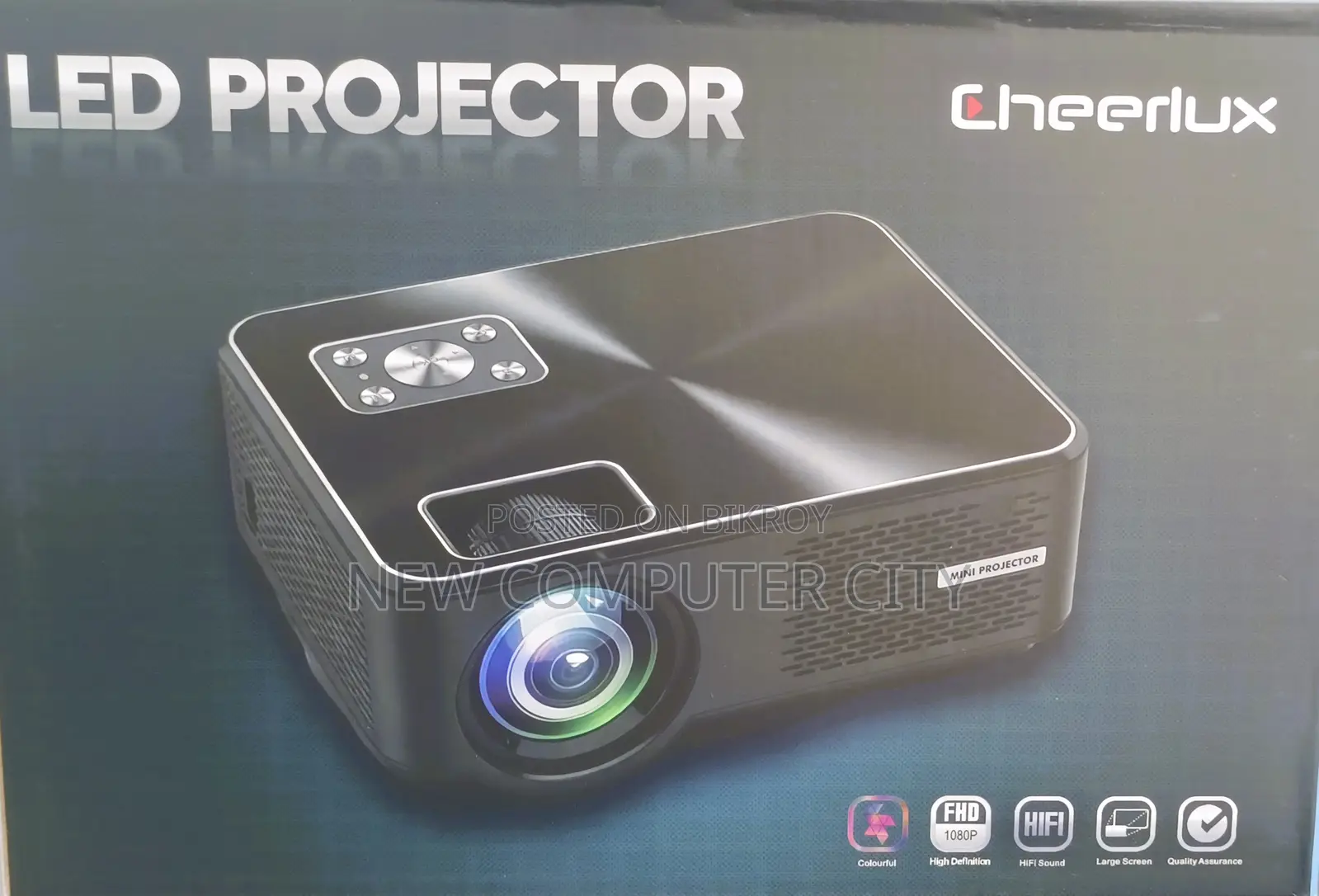 Cheerlux C9 Android Wifi Full HD 3600 Lumens LED Projector With TV