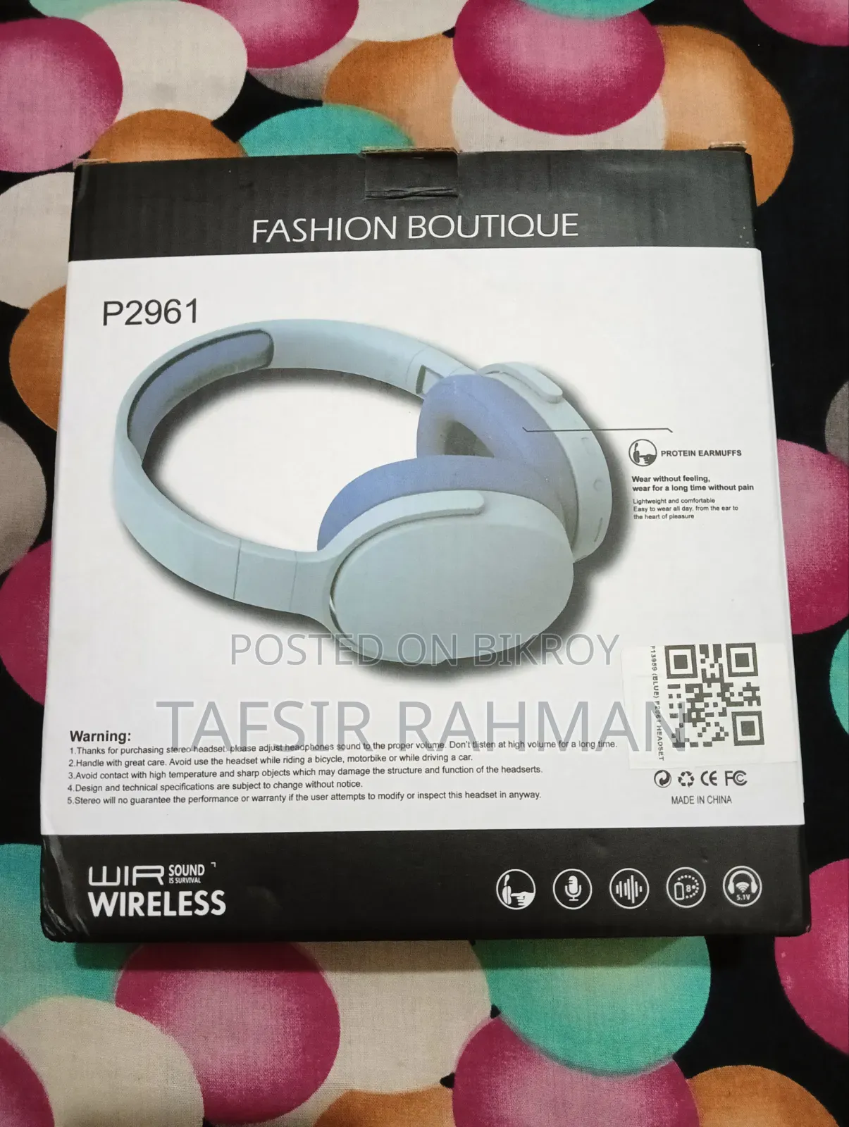 Fashion Boutique P2961 Wireless Headphone