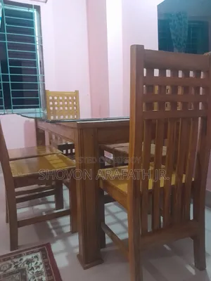 Dining Table With 6 Chairs (Teak Wood)
