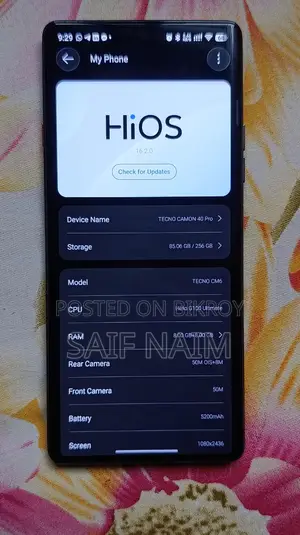 Tecno Camon 40 Pro 4G 256 GB Black