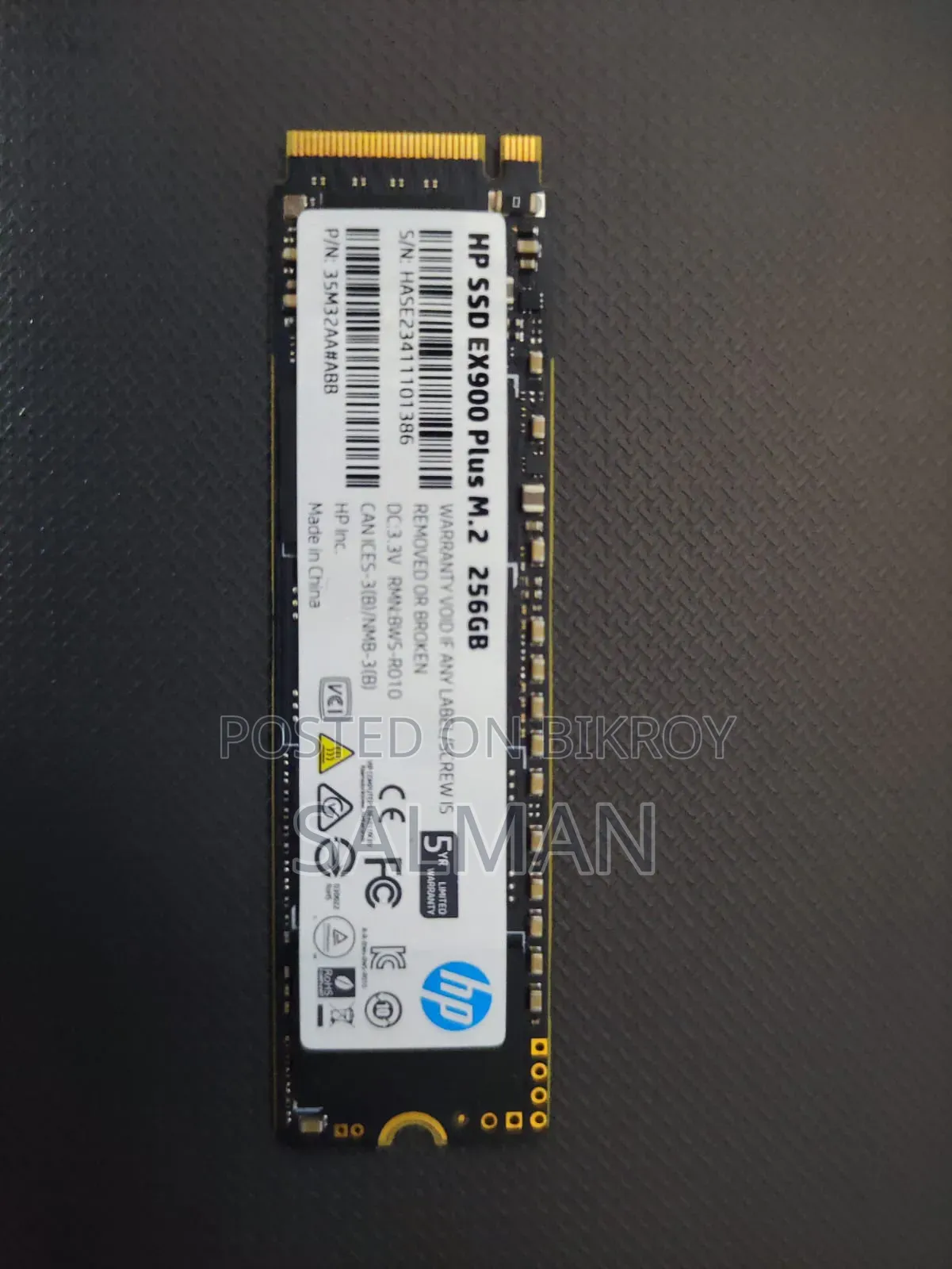 HP EX900 Plus 256 GB M.2 NVMe