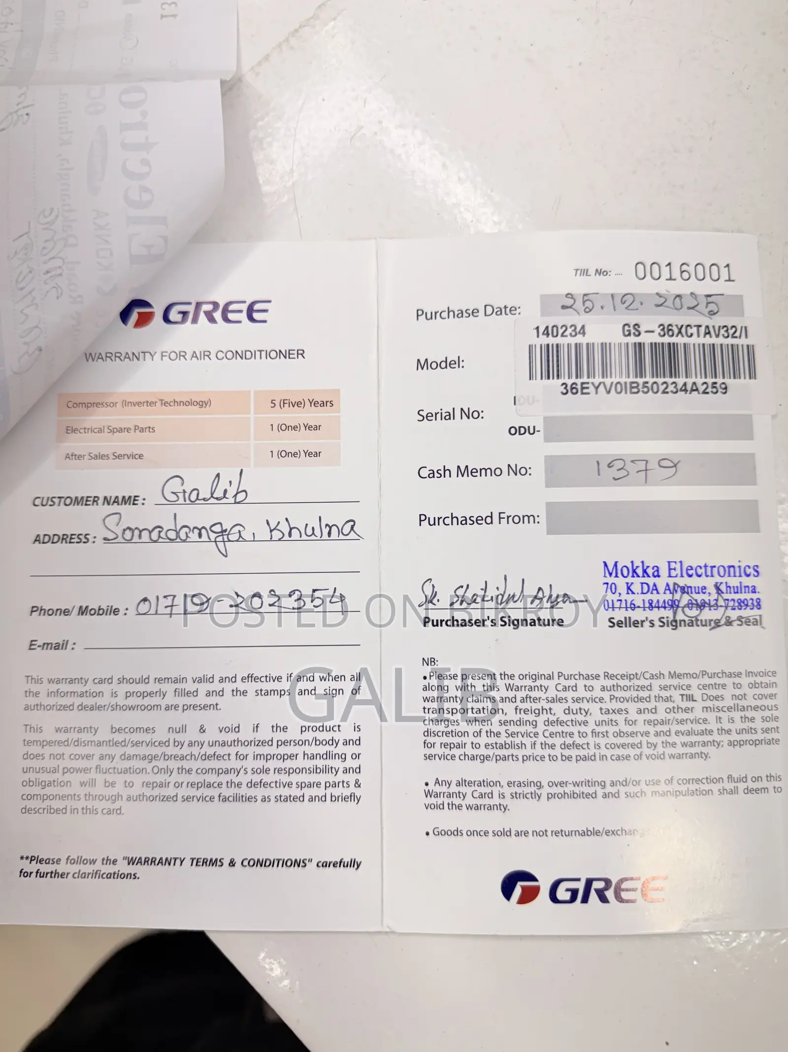 Gree 3-ton Cassette / Ceiling AC (Inverter)