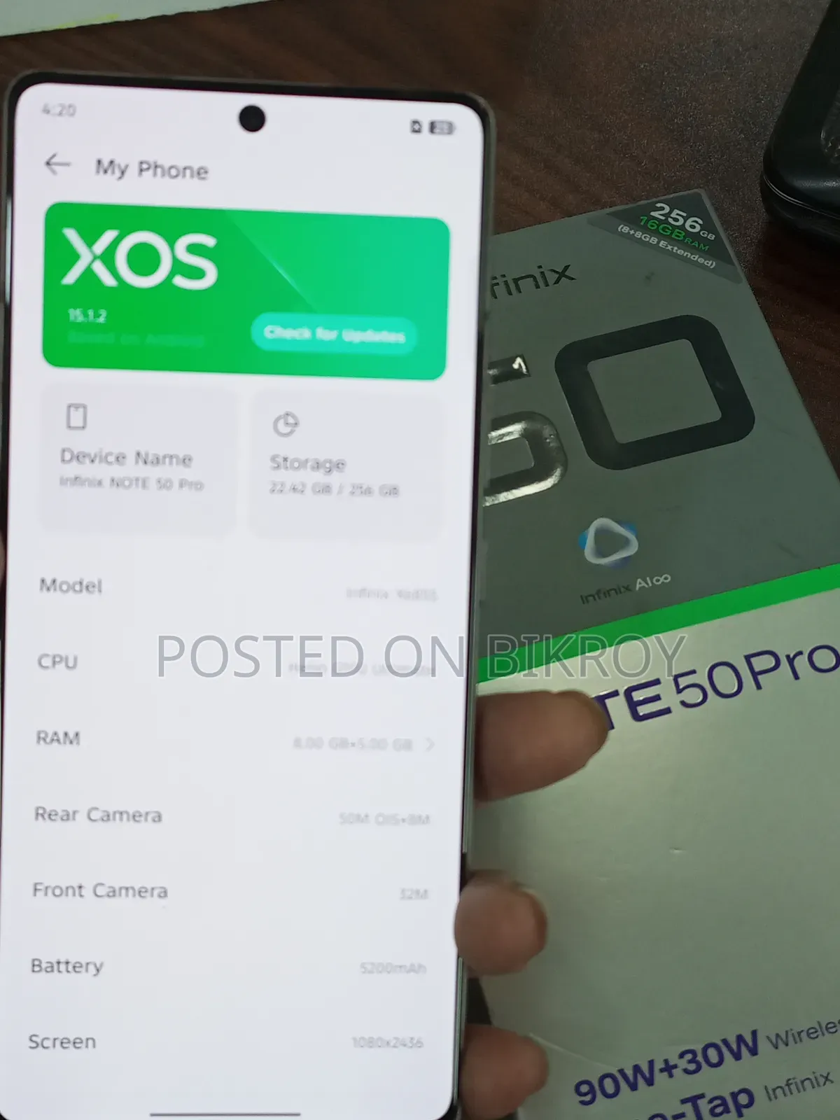 ইনফিনিক্স নোট ৫০ প্রো ২৫৬ জিবি হোয়াইট