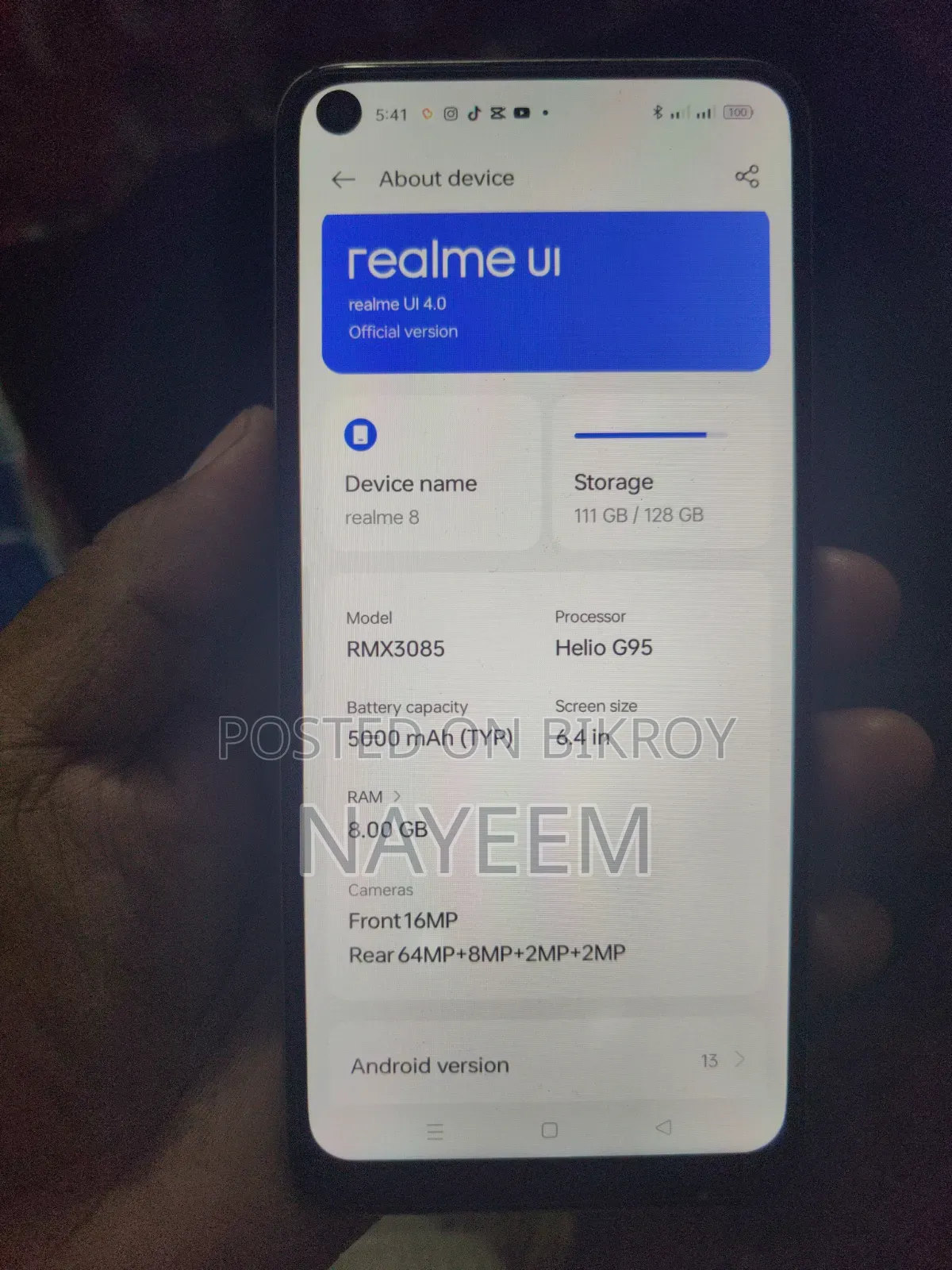 রিয়েলমি ৮ প্রো ১২৮ জিবি সিলভার