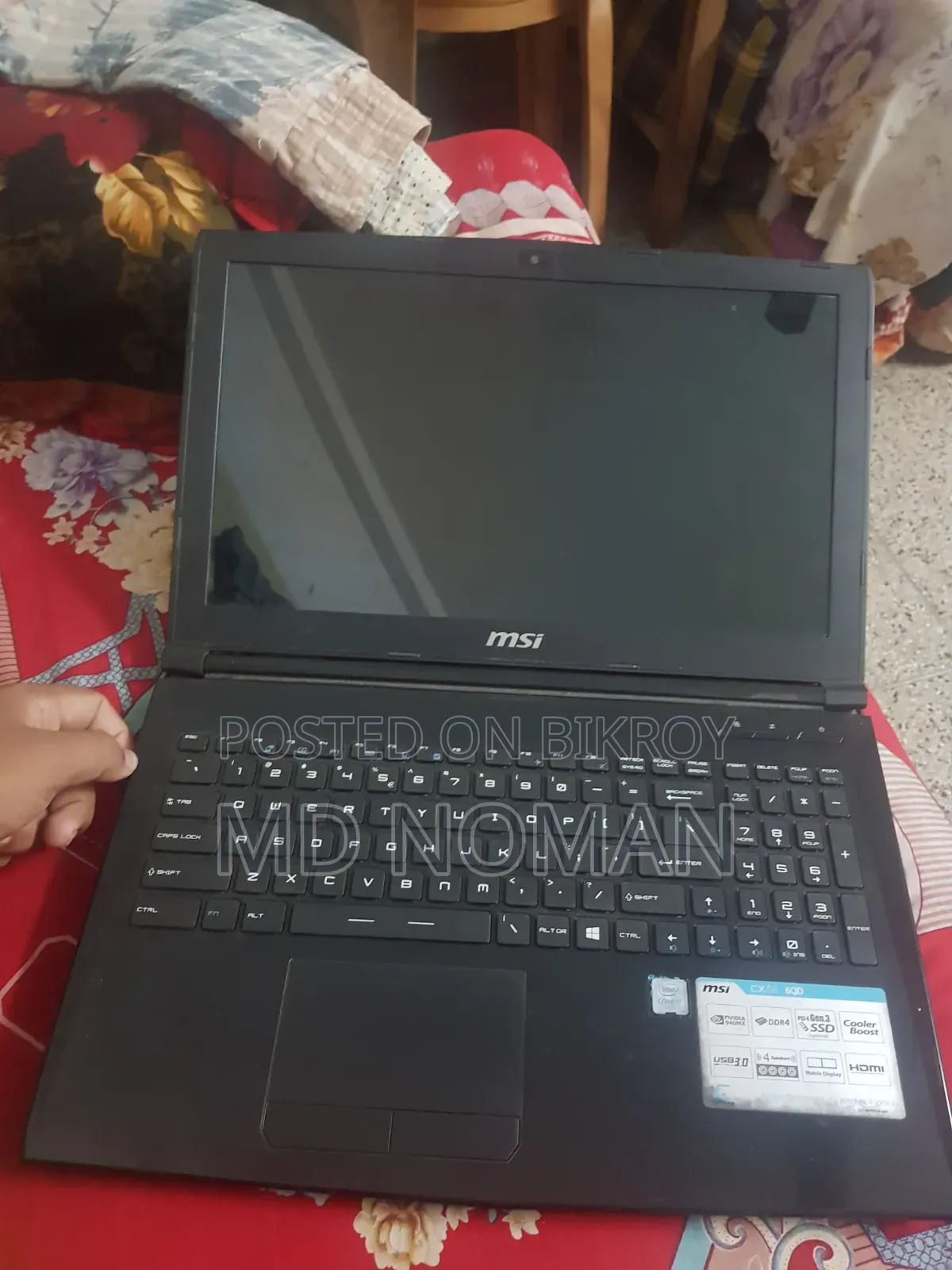 Laptop MSI 8GB Intel Core I7 SSHD+SSD 256GB