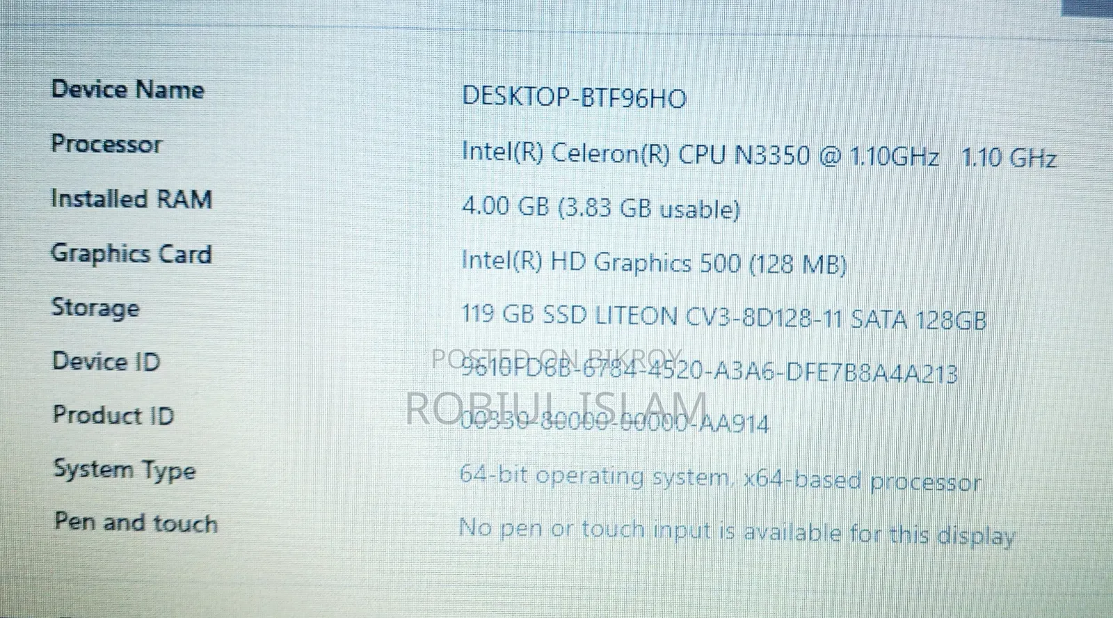 Laptop Dell Latitude 3180 4GB Intel Core 2 Duo HDD 128GB