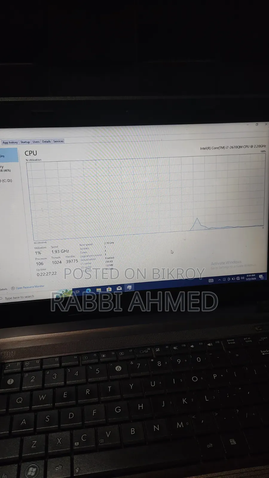 Laptop Asus 4GB Intel Core i7 HDD 320GB