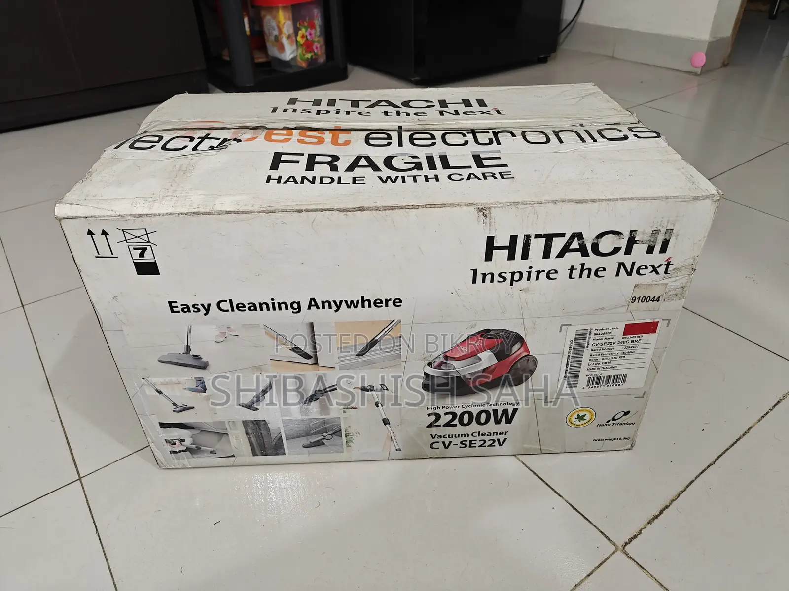 Hitachi 2200w High Power Cyclonic Vacuum Cleaner (Cv-Se22v)