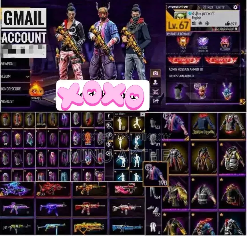 Selling Free Fire ID.