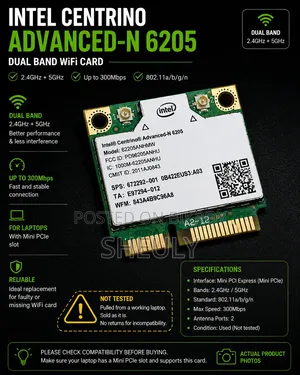 Intel Centrino Advanced-n 6205 Dual Band Wi-fi Card
