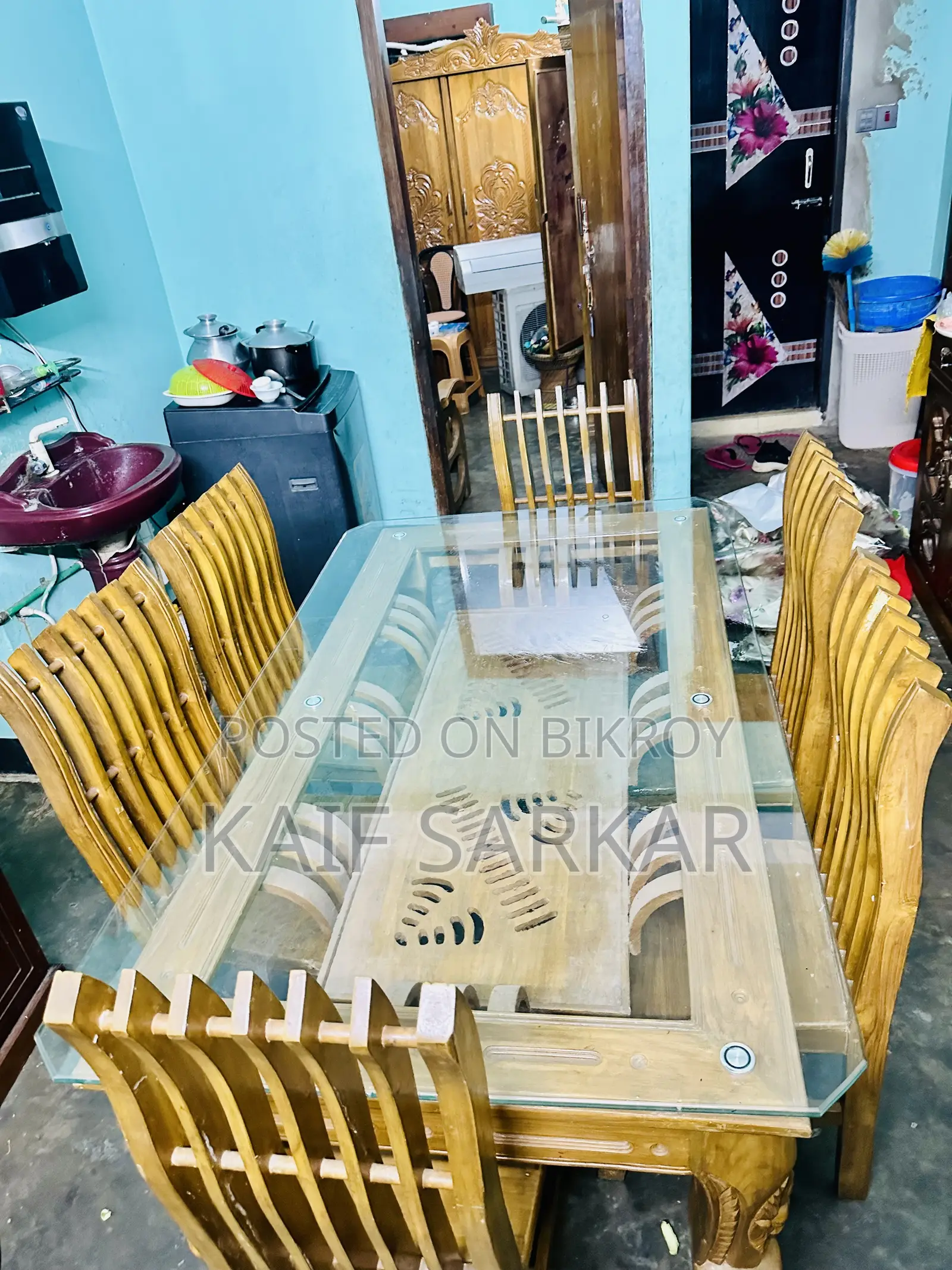 Teak Wood 6-chair Dining Table