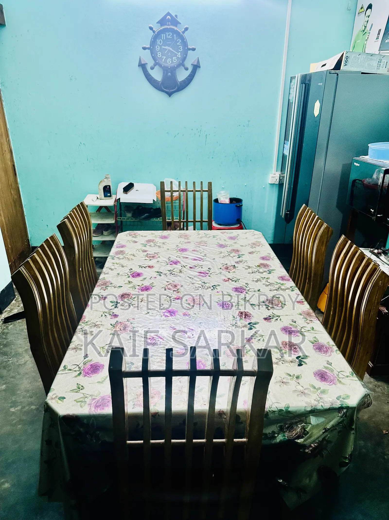 Teak Wood 6-chair Dining Table