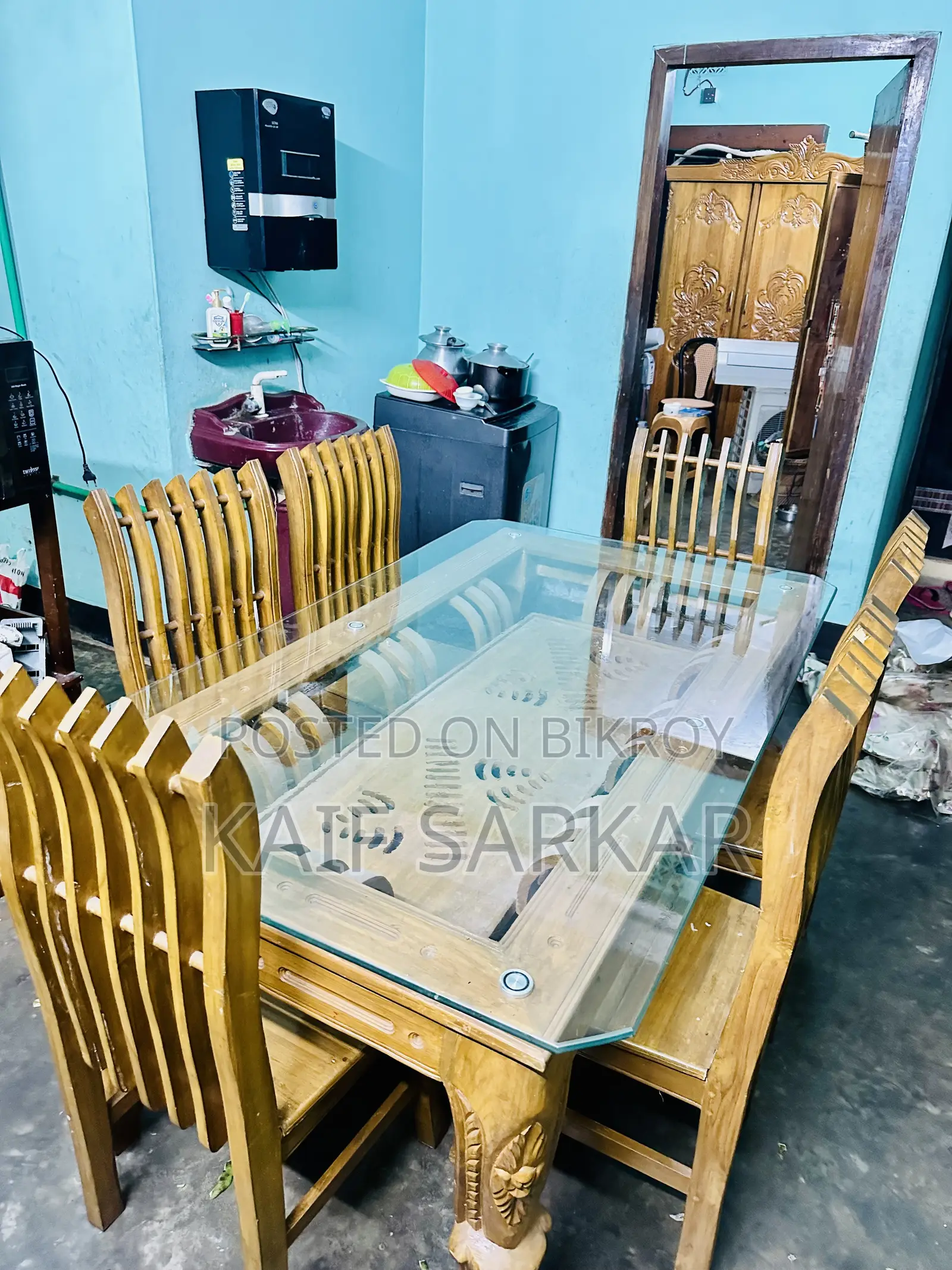 Teak Wood 6-chair Dining Table