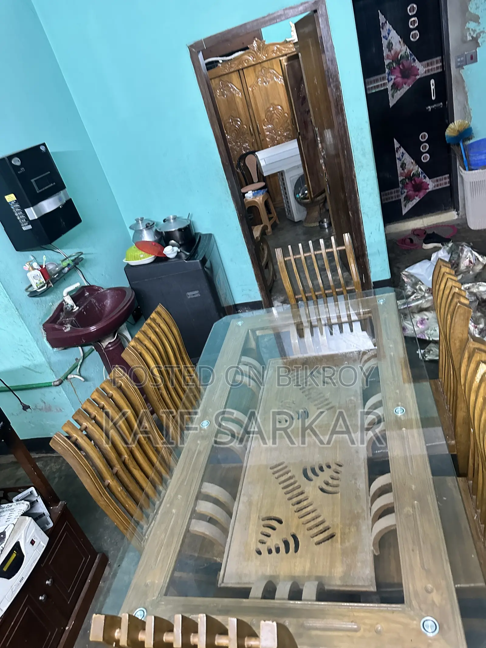 Teak Wood 6-chair Dining Table