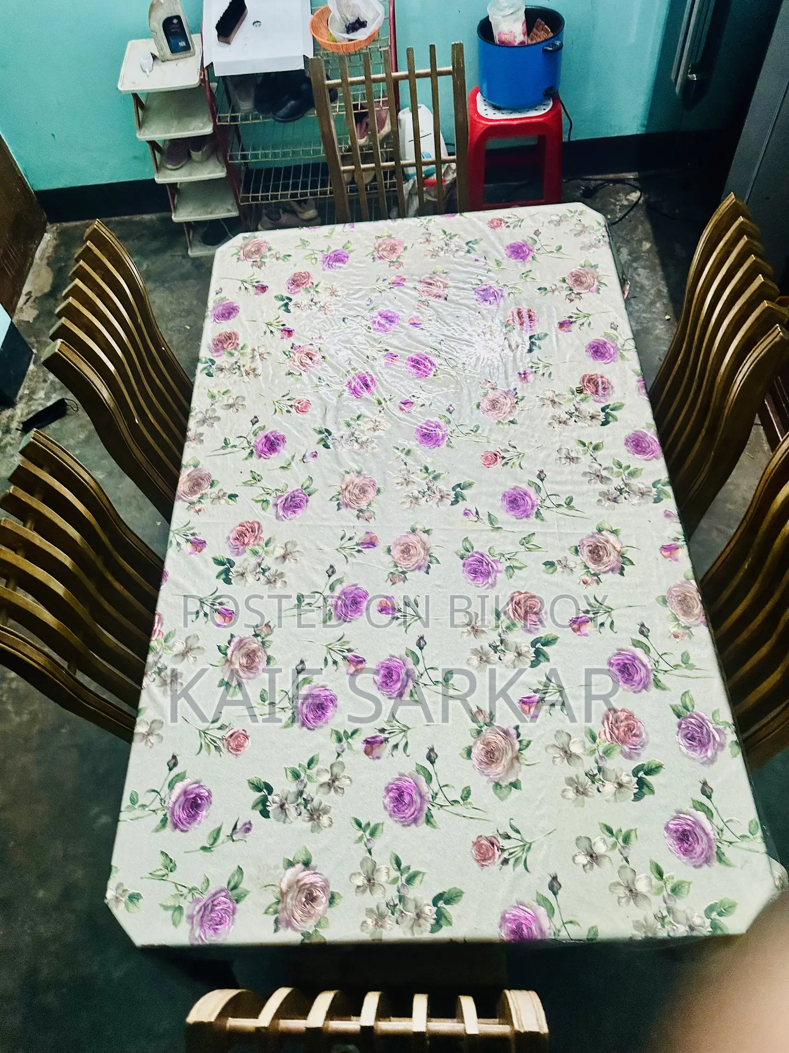 Teak Wood 6-chair Dining Table