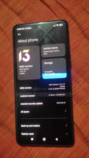 Xiaomi Redmi Note 10 Pro Max 128 GB Gray