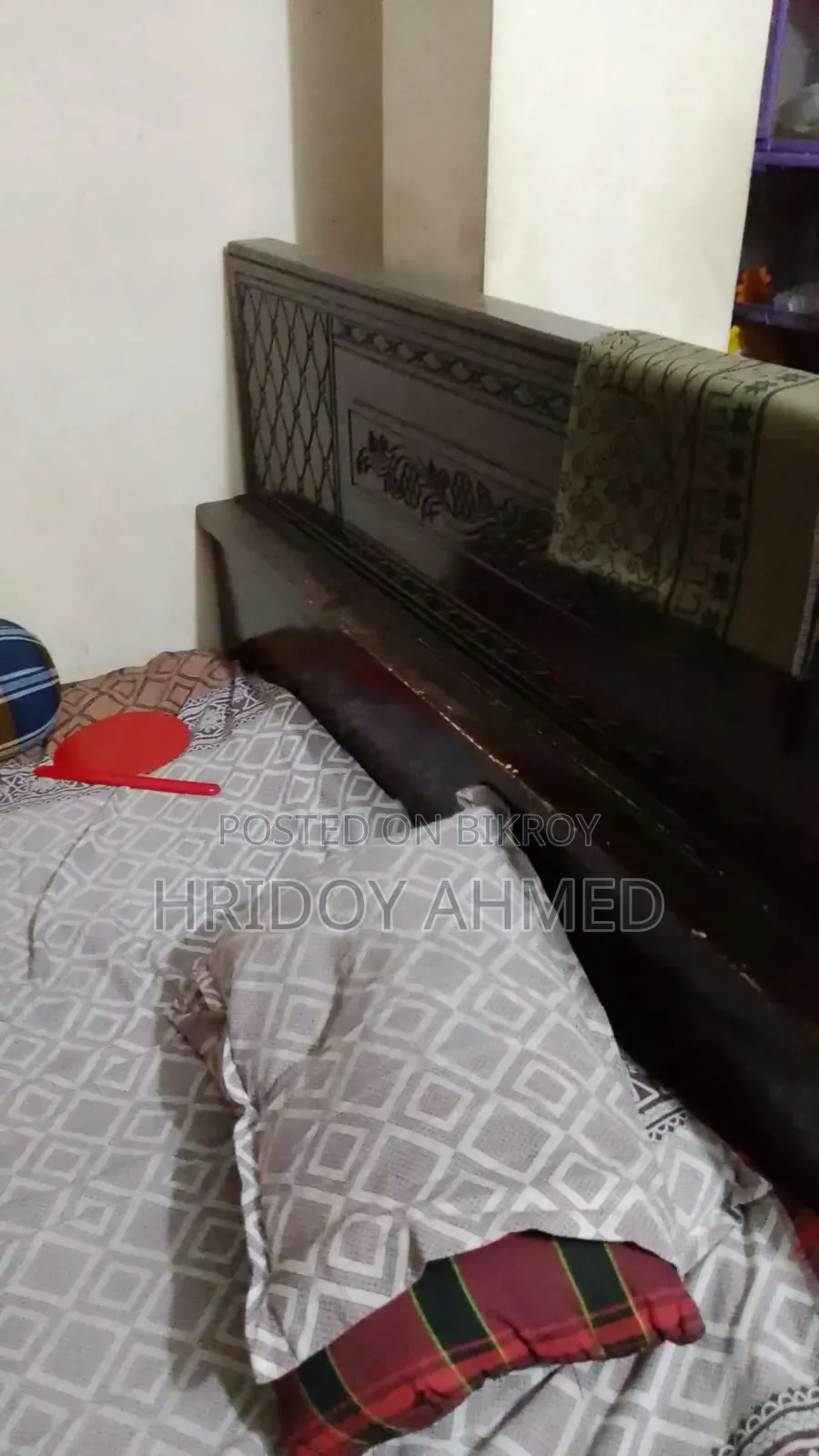 Used, a large bed and a wardrobe for sale