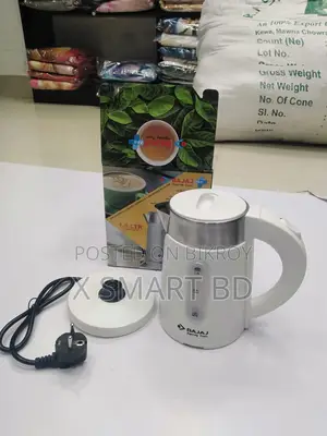 বাজাজ ম্যাজেস্টি নতুন ১-লিটার কর্ডলেস কেটলি (সাদা)