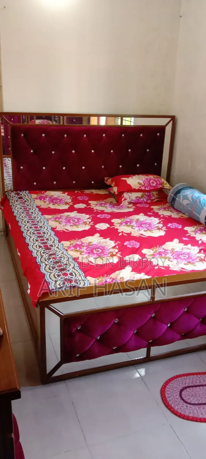 Home furniture set including a bed, cupboard, wardrobe, and dressing table