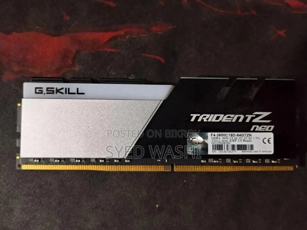 32GB DDR4 3600MHz Desktop RAM for Sale