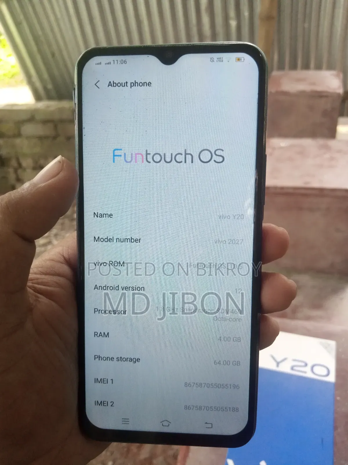 Vivo Y20 64 GB Blue