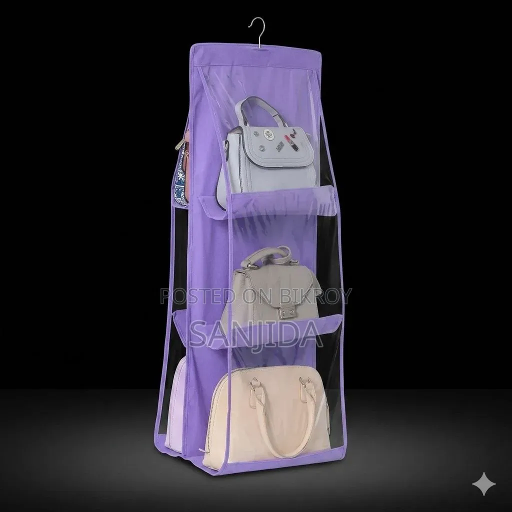 6 Pocket Hanging Bag Organizer - Dustproof Closet Storage
